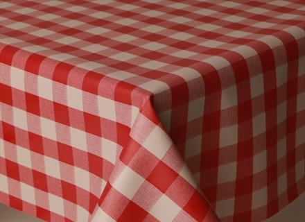 Picnic Red PVC Wipe Clean Vinyl Table Covering / Table Cloth - The Cooks Cupboard Ltd