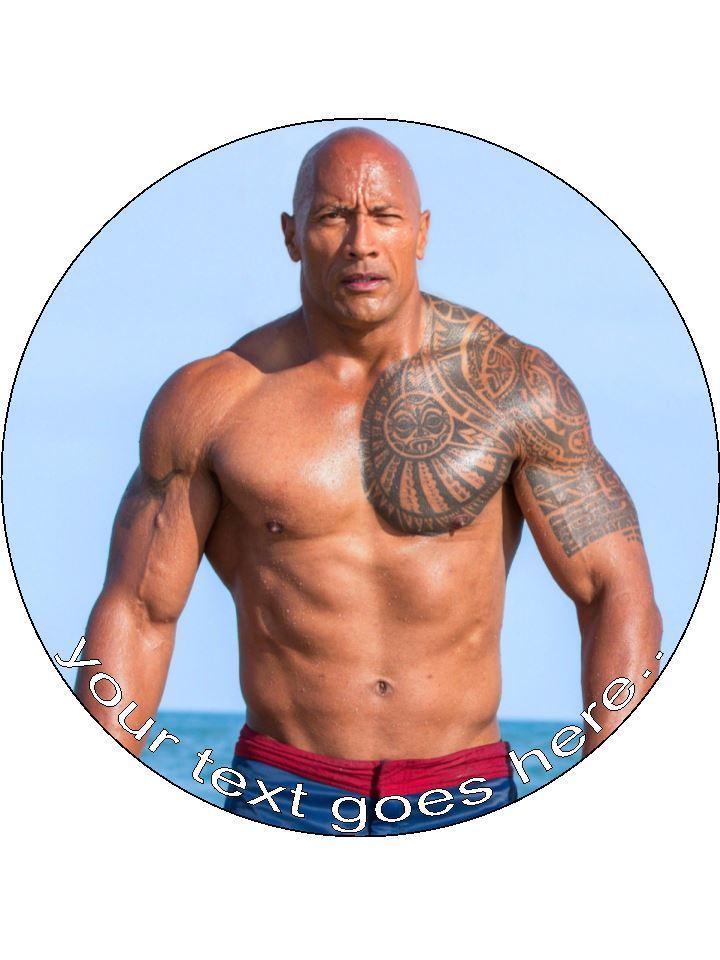 Dwayne Johnson Personalised Edible Cake Topper Round Icing Sheet - The Cooks Cupboard Ltd