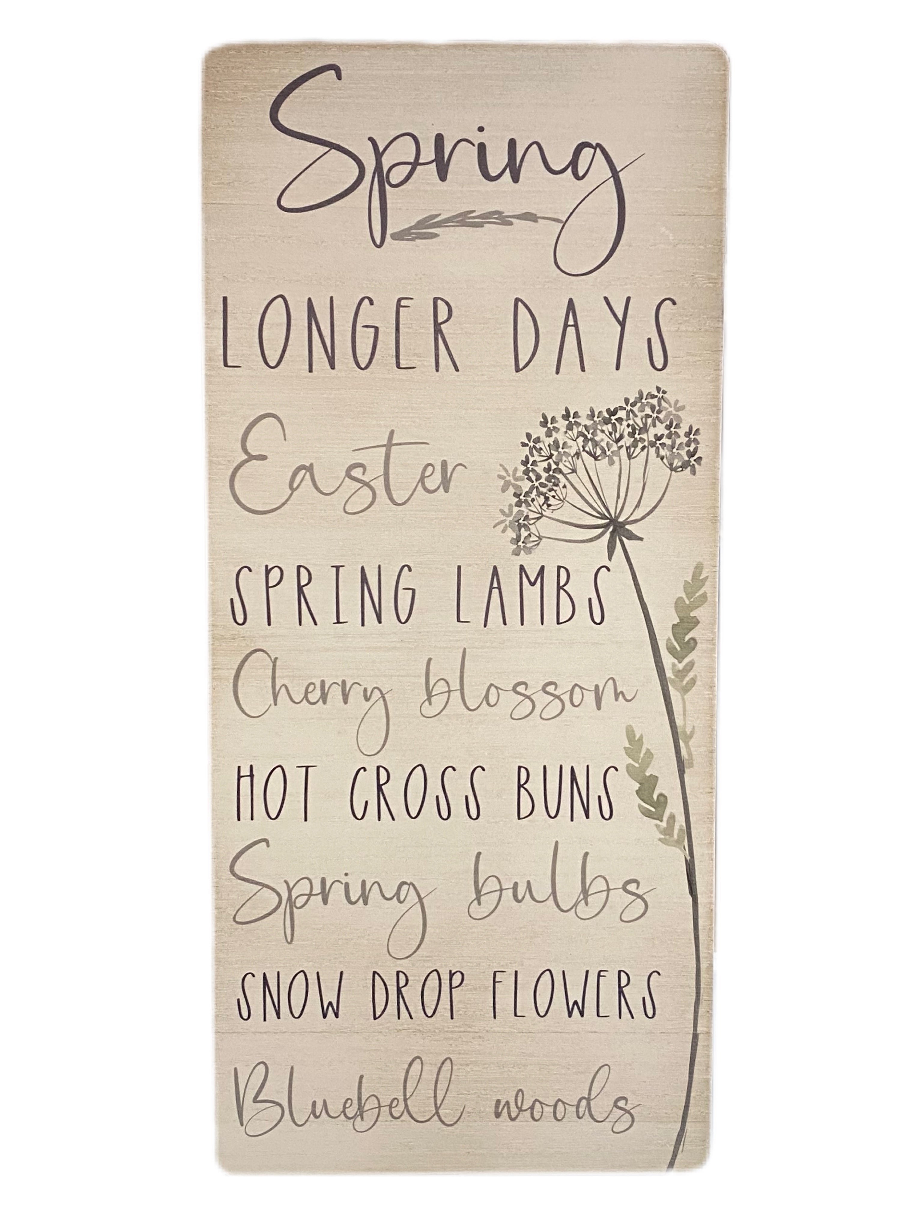 Spring Decorative Wooden Plaque - Easter Home Decoration - Kate's Cupboard