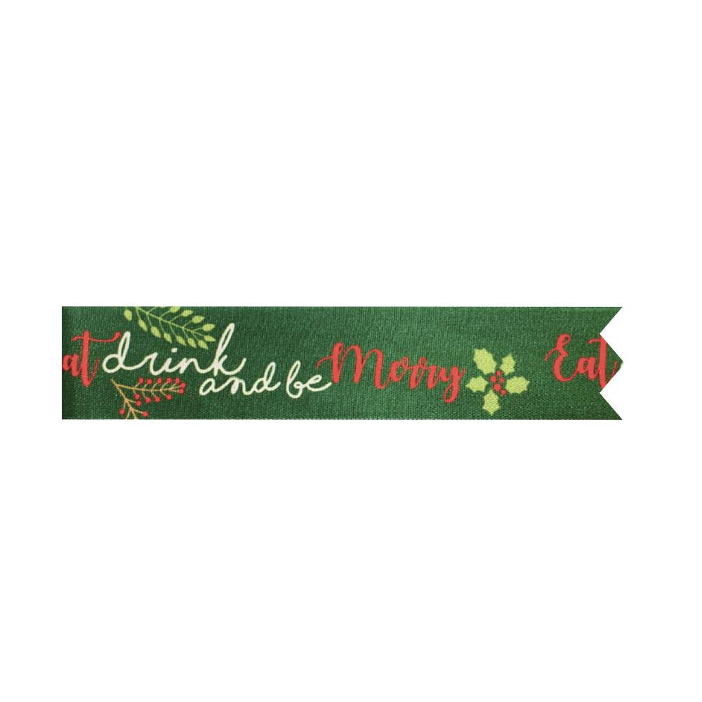 Eat Drink and be Merry Christmas Cake / Gift Ribbon - 1 Metre - The Cooks Cupboard Ltd
