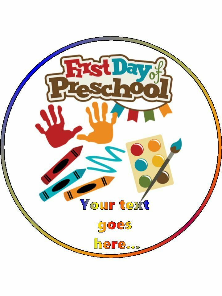 First day of school Personalised Edible Cake Topper Round Icing Sheet - The Cooks Cupboard Ltd