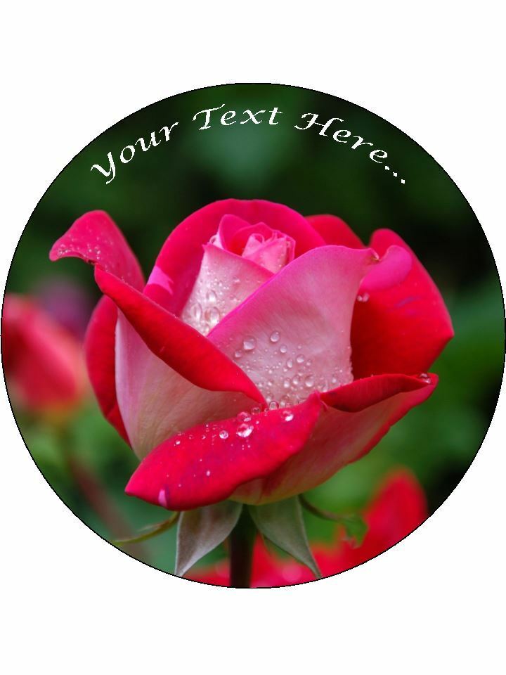 Flower Rose Personalised Edible Cake Topper Round Icing Sheet - The Cooks Cupboard Ltd