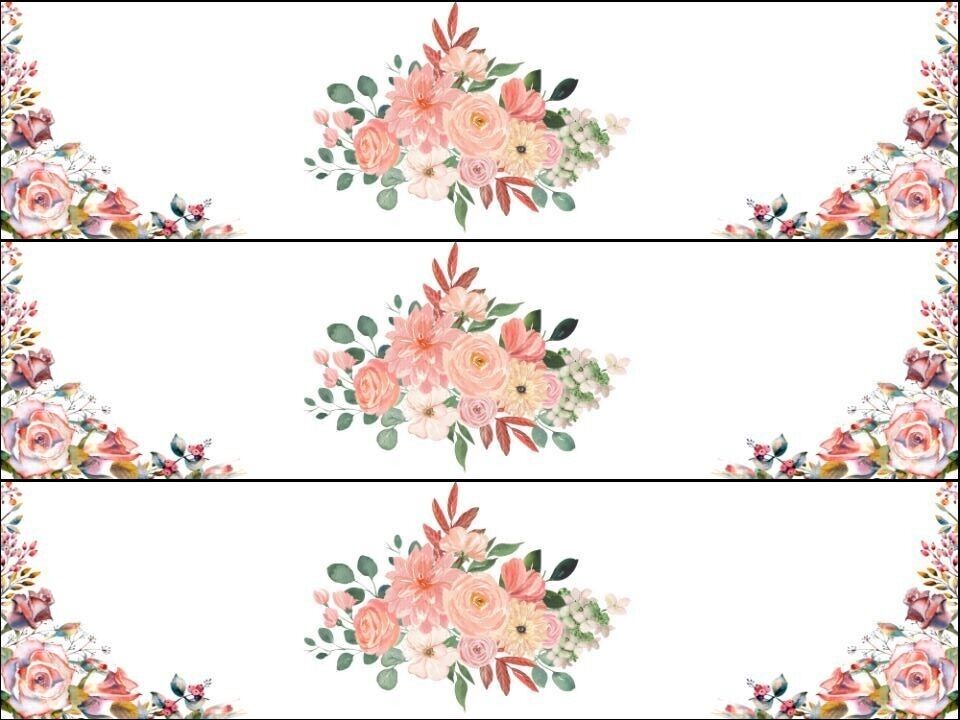 Flowers Flower Pink Floral Pretty Ribbon Border Edible Printed Icing Sheet Cake Topper