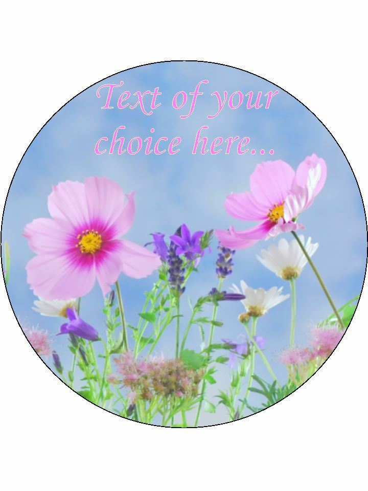 Flowers floral flowery Personalised Edible Cake Topper Round Icing Sheet - The Cooks Cupboard Ltd