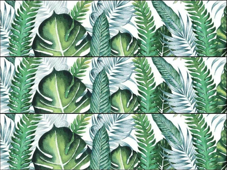 Foliage tropical Greenery Ribbon Border Edible Printed Icing Sheet