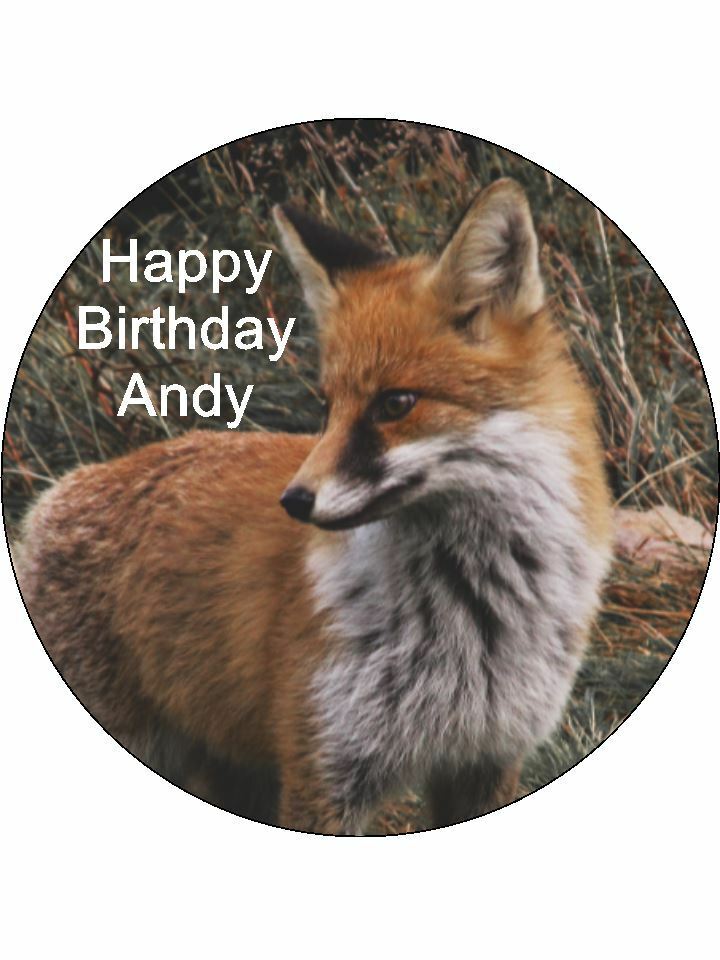 Fox cub animal wild nature Personalised Edible Cake Topper Round Icing Sheet - The Cooks Cupboard Ltd