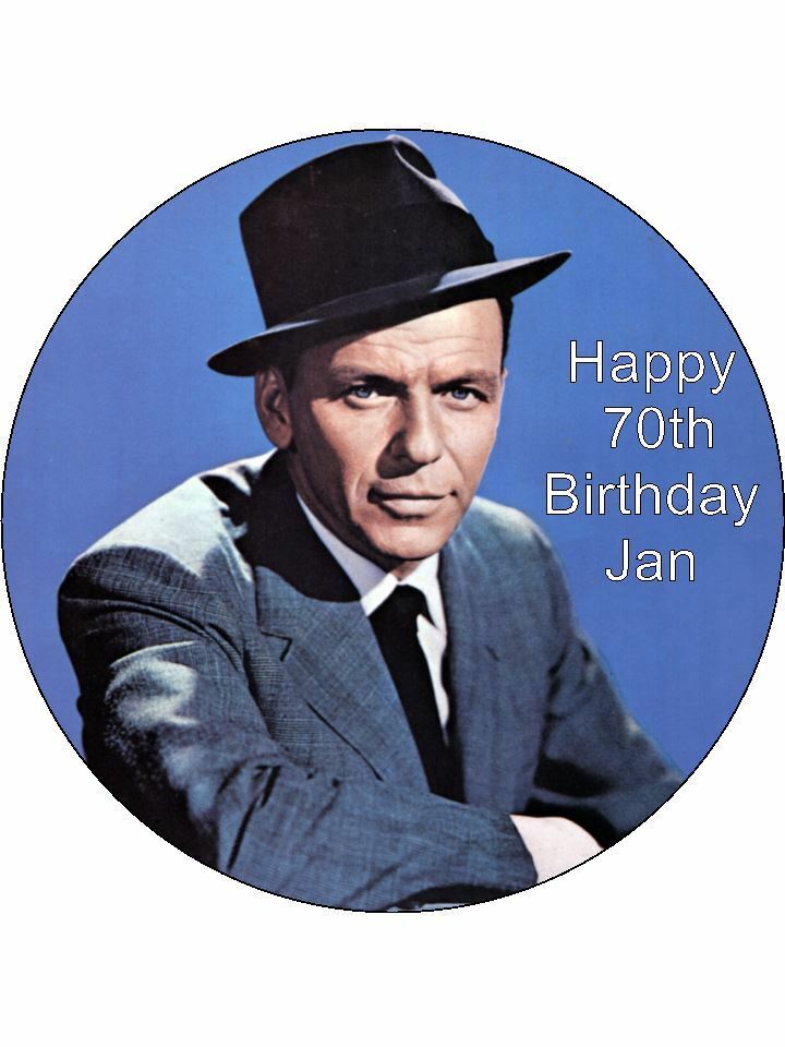 Frank Sinatra music artist Personalised Edible Cake Topper Round Icing Sheet - The Cooks Cupboard Ltd