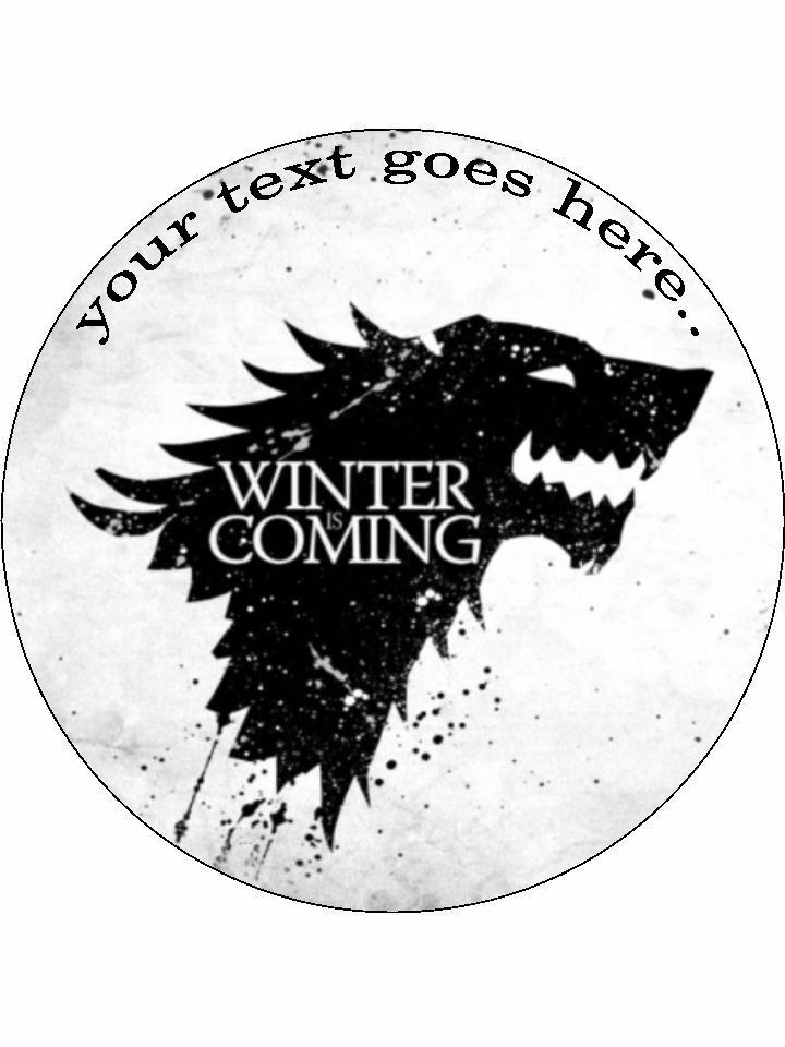 Game of thrones Winter is coming Personalised Edible Cake Topper Round Icing Sheet - The Cooks Cupboard Ltd