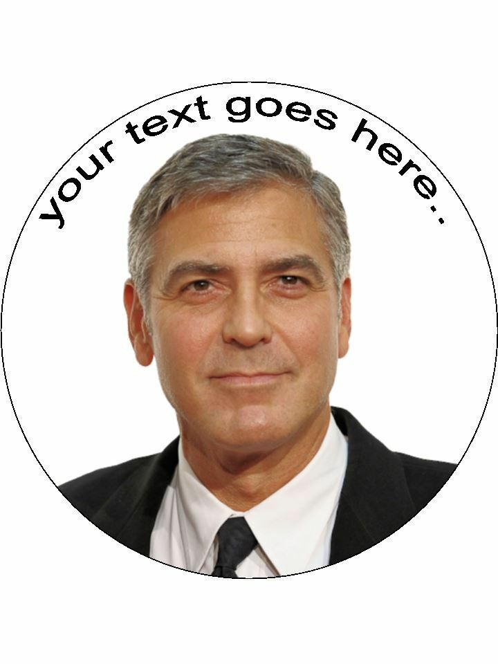 George Clooney Movie Star Personalised Edible Cake Topper Round Icing Sheet - The Cooks Cupboard Ltd