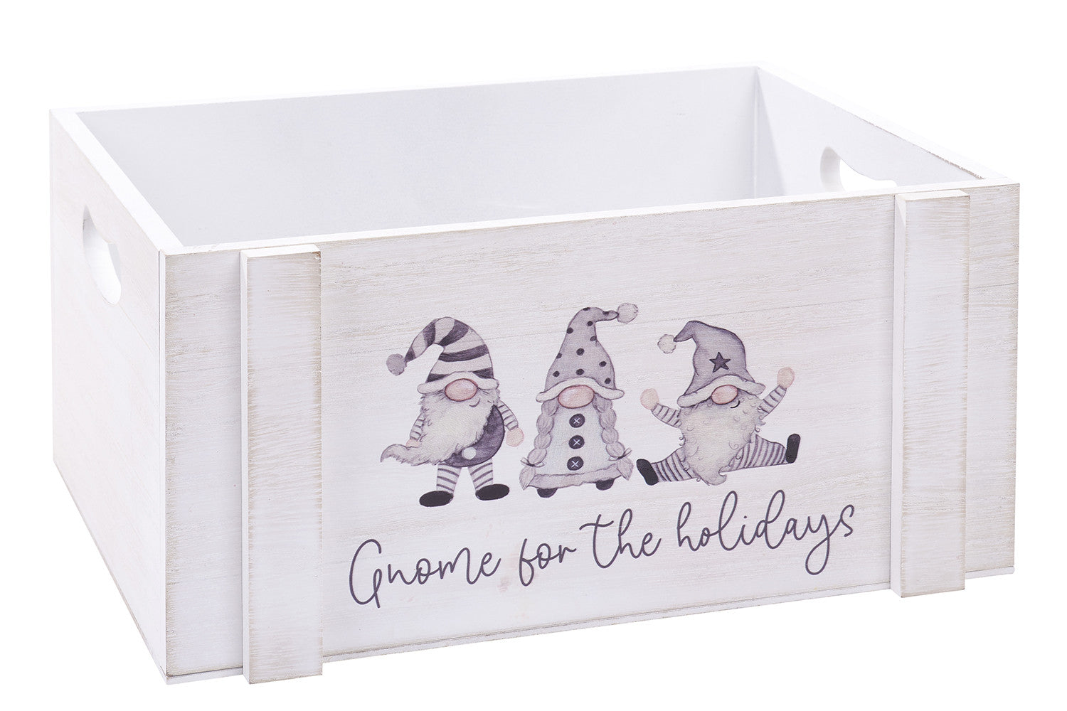 Gnome for the Holidays - Gonk Themed Wooden Decorative Crate - The Cooks Cupboard Ltd