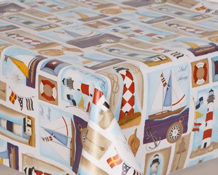 Lighthouse by the Seaside PVC Wipe Clean Vinyl Table Covering / Table Cloth - The Cooks Cupboard Ltd