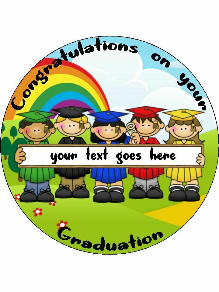 Graduation nursery preschool Personalised Edible Cake Topper Round Icing Sheet - The Cooks Cupboard Ltd