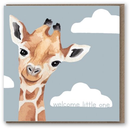 Greeting Card with Envelope -Giraffe - Welcome Little One
