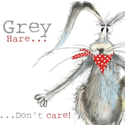 Greeting Card with Envelope - Grey Hare ...... Don't Care!