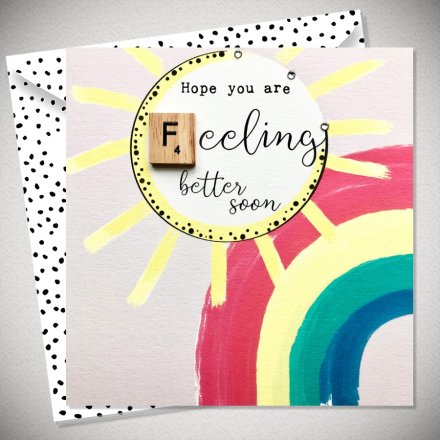 Greeting Card with Envelope - Hope You Are Feeling Better Soon Scrabble Letter Card