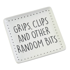 Grips, Clips and other Random Bits Square Ceramic Trinket Dish - The Cooks Cupboard Ltd