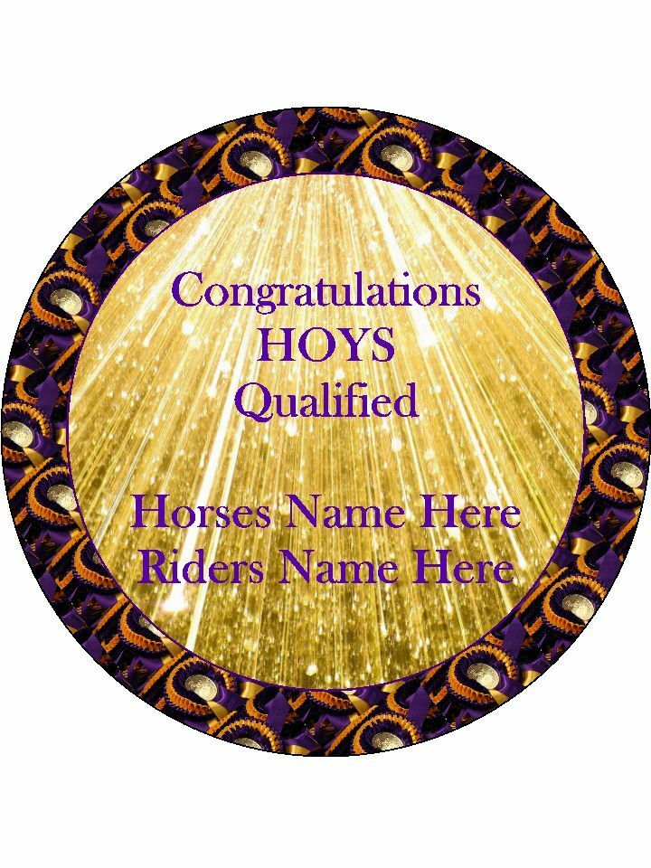 HOYS Horse of the year show Qualify Personalised Edible Cake Topper Round Icing Sheet - The Cooks Cupboard Ltd