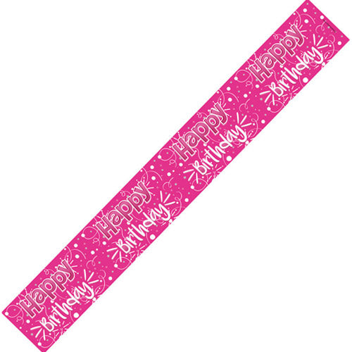 Happy Birthday Pink Celebration Party Banner - The Cooks Cupboard Ltd