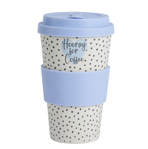 Hooray for Coffee Bamboo Travel Mug with Silicone Lid - The Cooks Cupboard Ltd