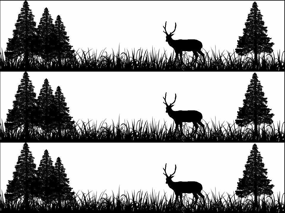 Hunting Shoot Deer Game Trees Silhouette Ribbon Border Edible Printed Icing Sheet