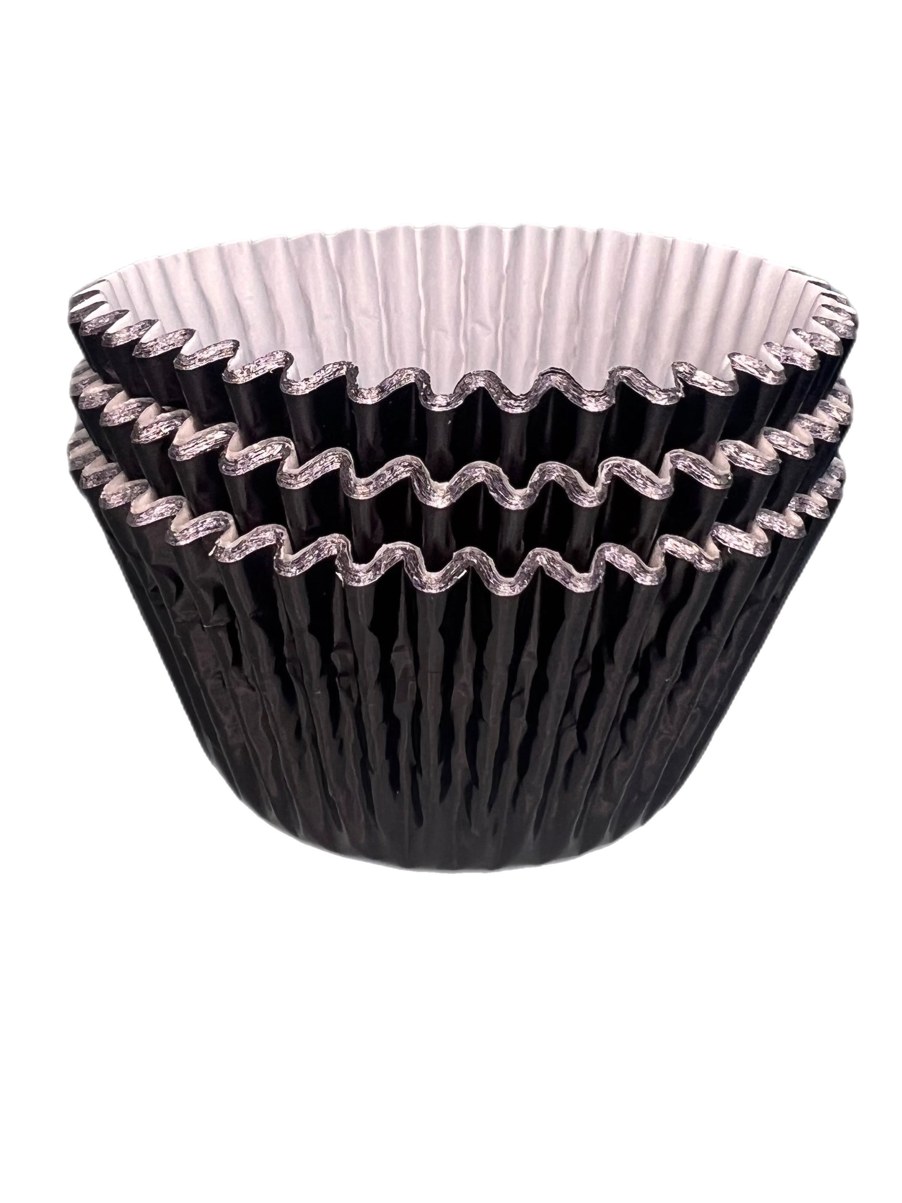 Black Foil Cupcake / Muffin Baking Cases Pack of Approx 36 - Kate's Cupboard
