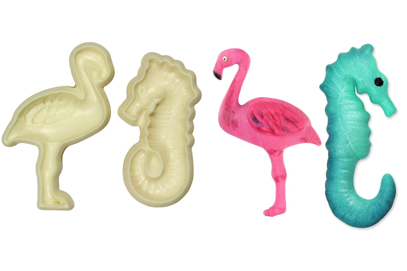 JEM Easy Pops - Sealife Animals Pop it Cutter Mould Flamingo & Sea Horse - The Cooks Cupboard Ltd