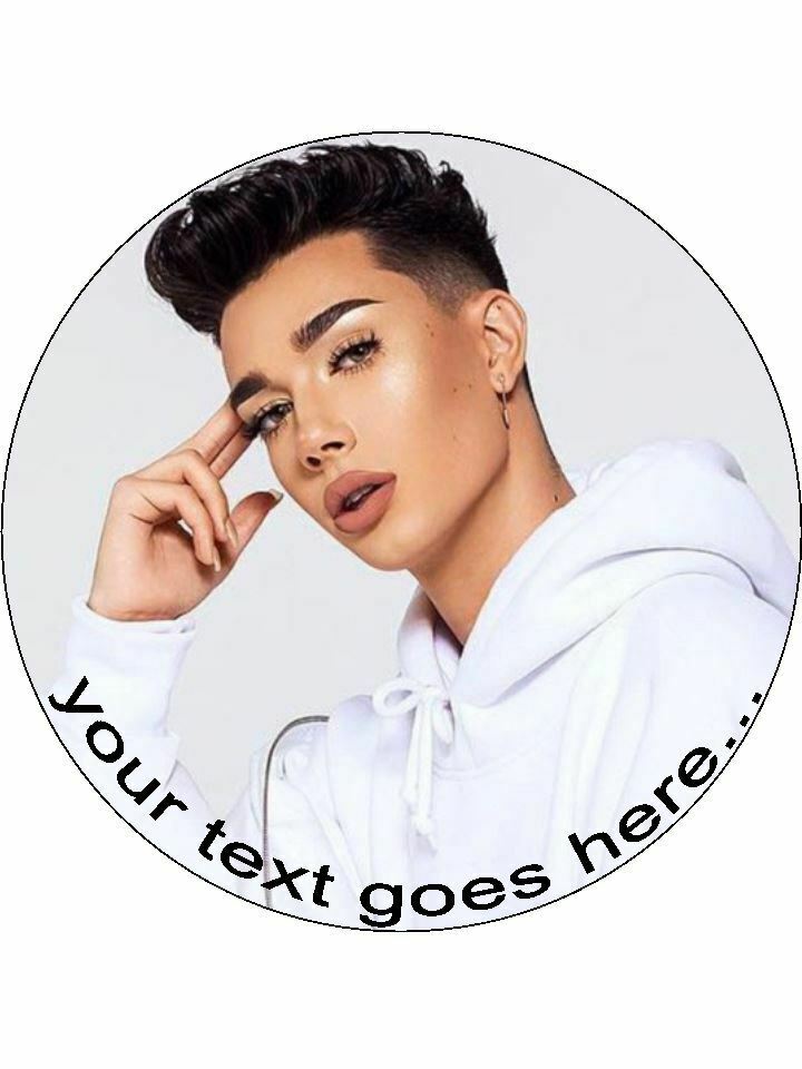 James Charles makeup artist Personalised Edible Cake Topper Round Icing Sheet - The Cooks Cupboard Ltd