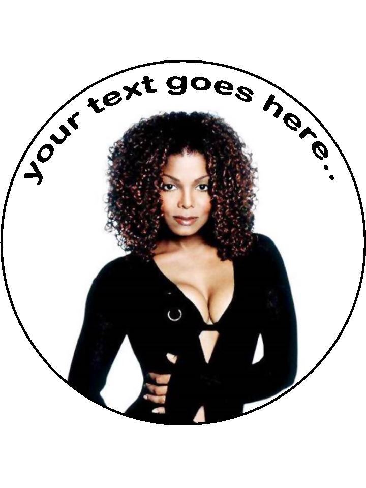 Janet Jackson artists music Personalised Edible Cake Topper Round Icing Sheet - The Cooks Cupboard Ltd