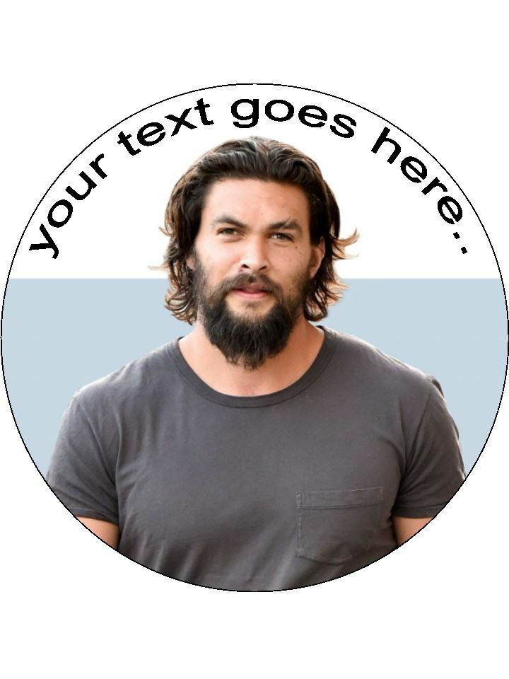 Jason Momoa Hunk Actor Personalised Edible Cake Topper Round Icing Sheet - The Cooks Cupboard Ltd