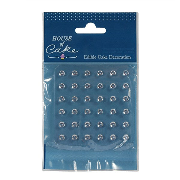 Jelly Gems Clear Edible Diamonds - Pack of 36 - The Cooks Cupboard Ltd