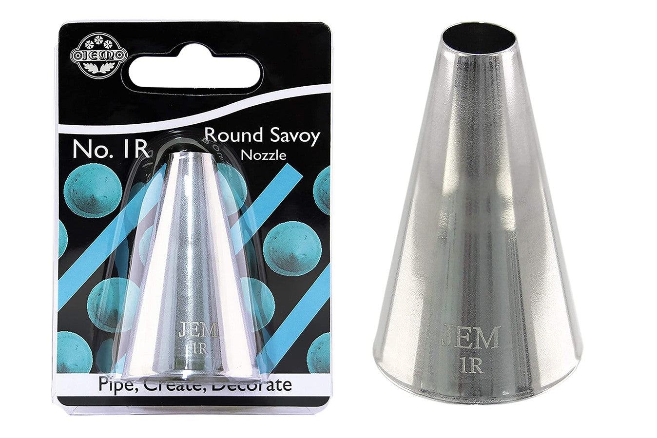 Jem 1R Round Savoy Piping Nozzle Tip - Kate's Cupboard