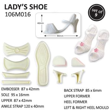 Jem 9 Piece Ladies Shoe Cutter Embosser High Heeled Shoe Set - The Cooks Cupboard Ltd