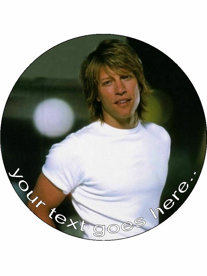 Jon Bon Jovi Personalised Edible Cake Topper Round Icing Sheet - The Cooks Cupboard Ltd