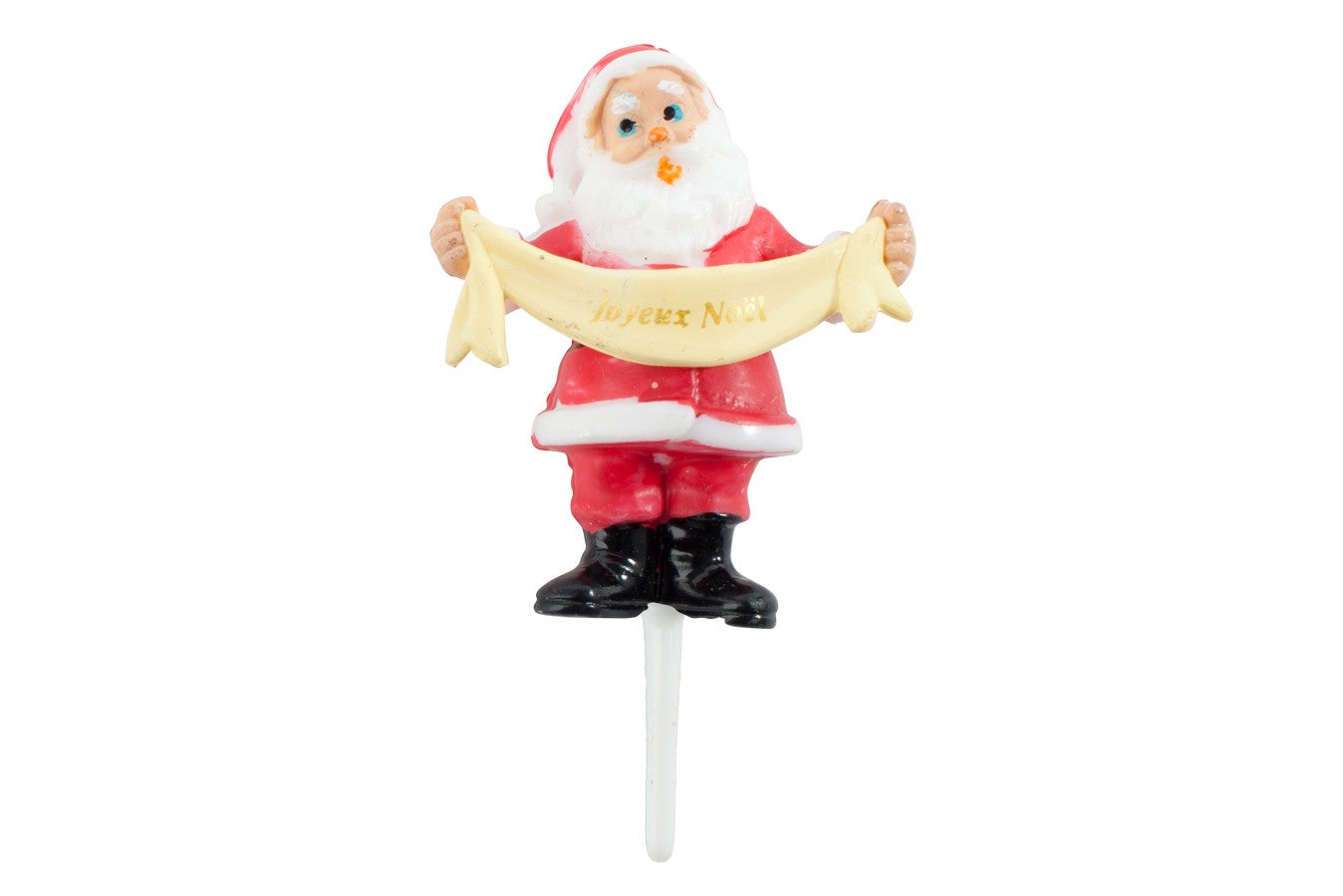 Joyeux Noel' Plastic Santa on Stick Father Christmas Cake Pick - The Cooks Cupboard Ltd