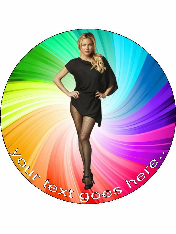 Kate Hudson Celebrity Personalised Edible Cake Topper Round Icing Sheet - The Cooks Cupboard Ltd