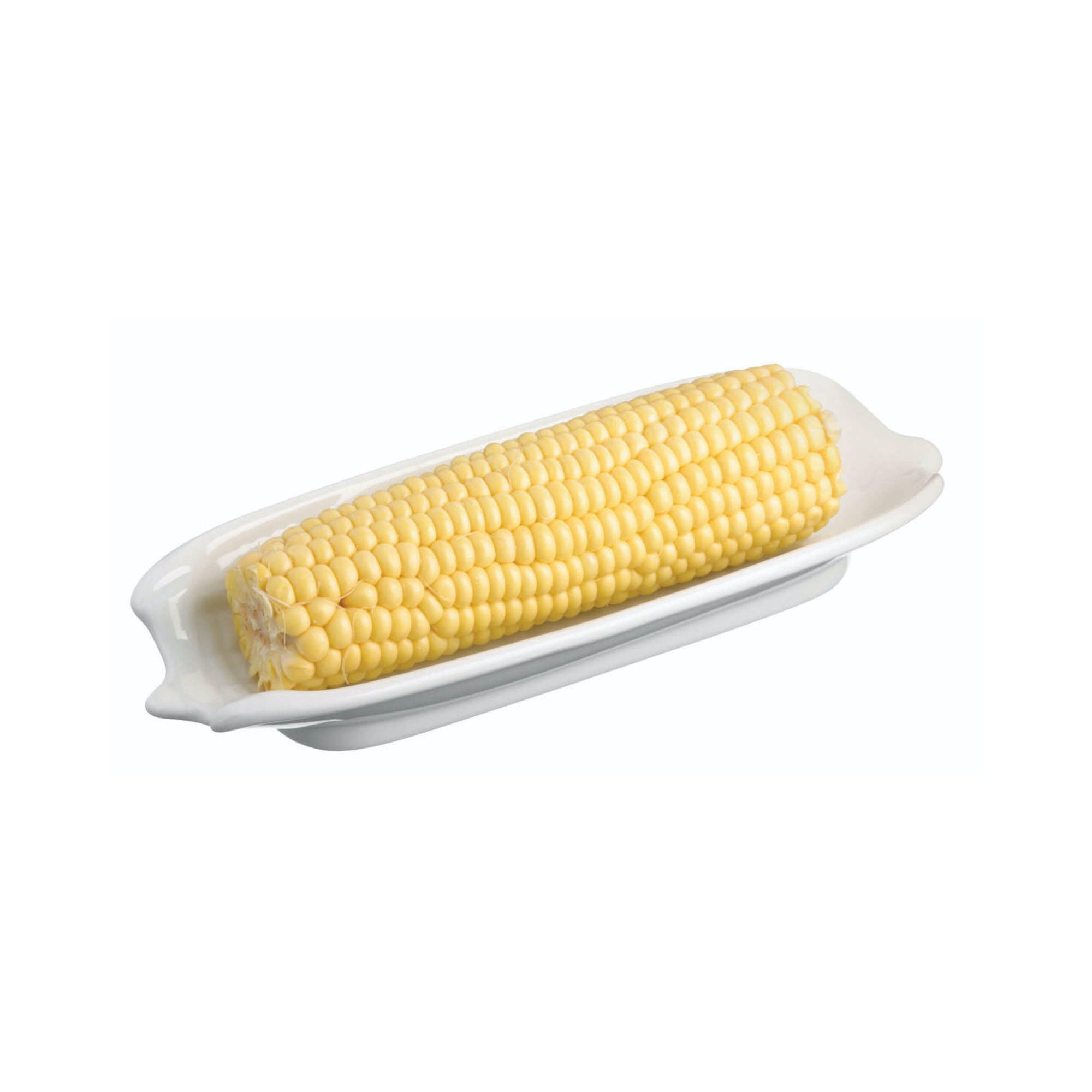 KitchenCraft White Porcelain Corn on the Cob Dish - Kate's Cupboard