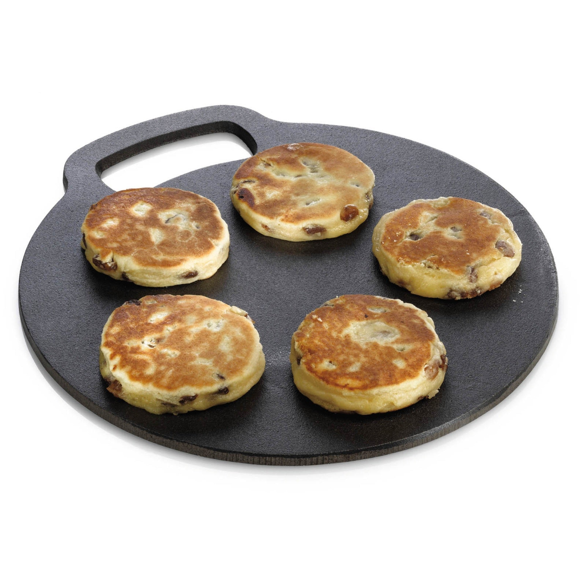 KitchenCraft Cast Iron 27cm Black Steel Baking Stone Bakestone - Ideal for Welsh Cakes - The Cooks Cupboard Ltd