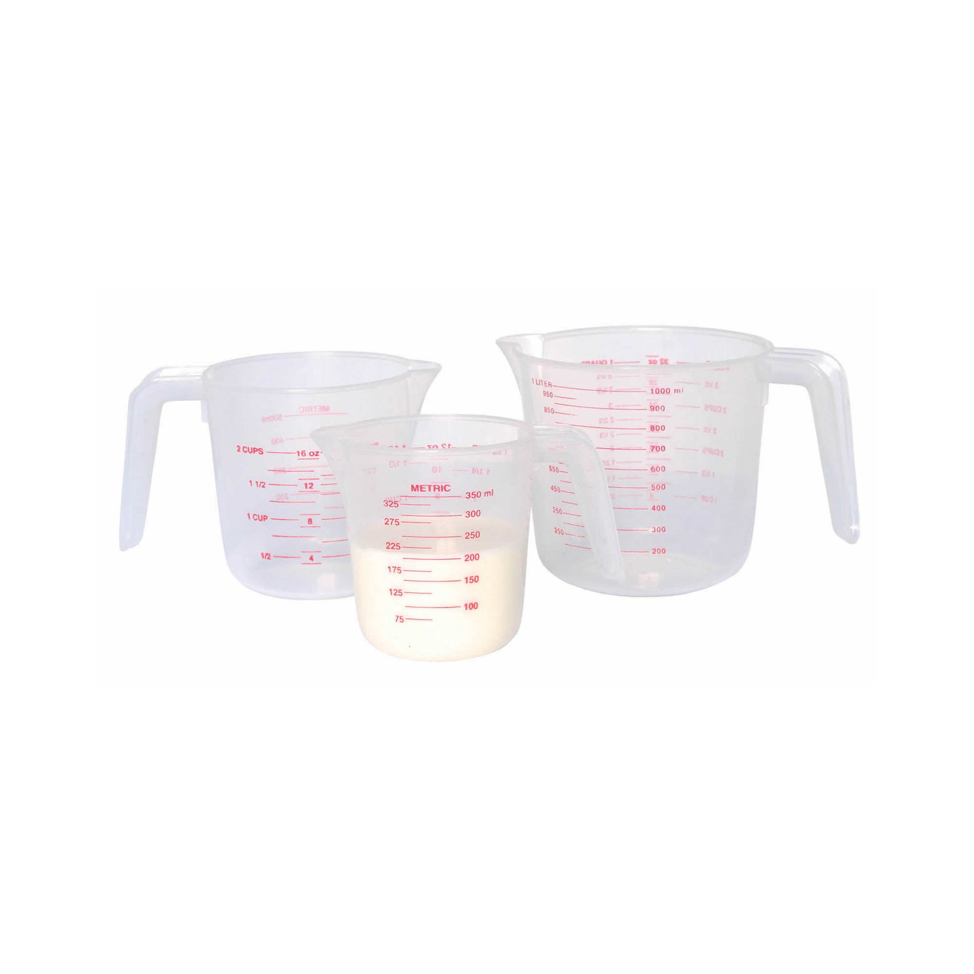 KitchenCraft Set of 3 Plastic Measuring Jugs - The Cooks Cupboard Ltd
