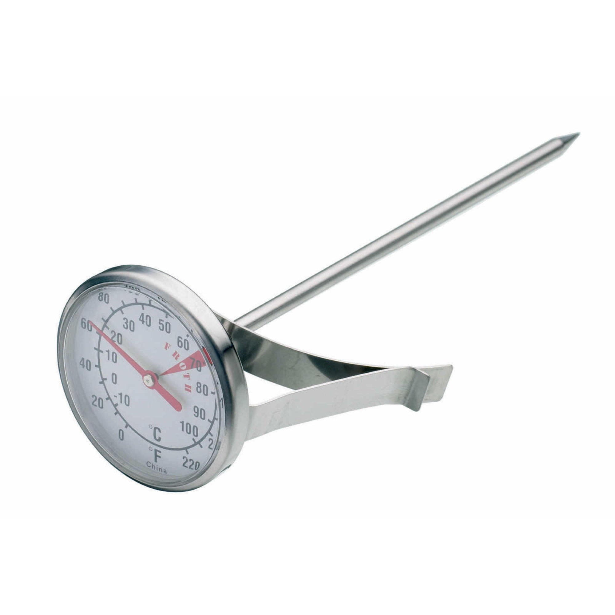 KitchenCraft Stainless Steel Milk Frothing Thermometer - The Cooks Cupboard Ltd