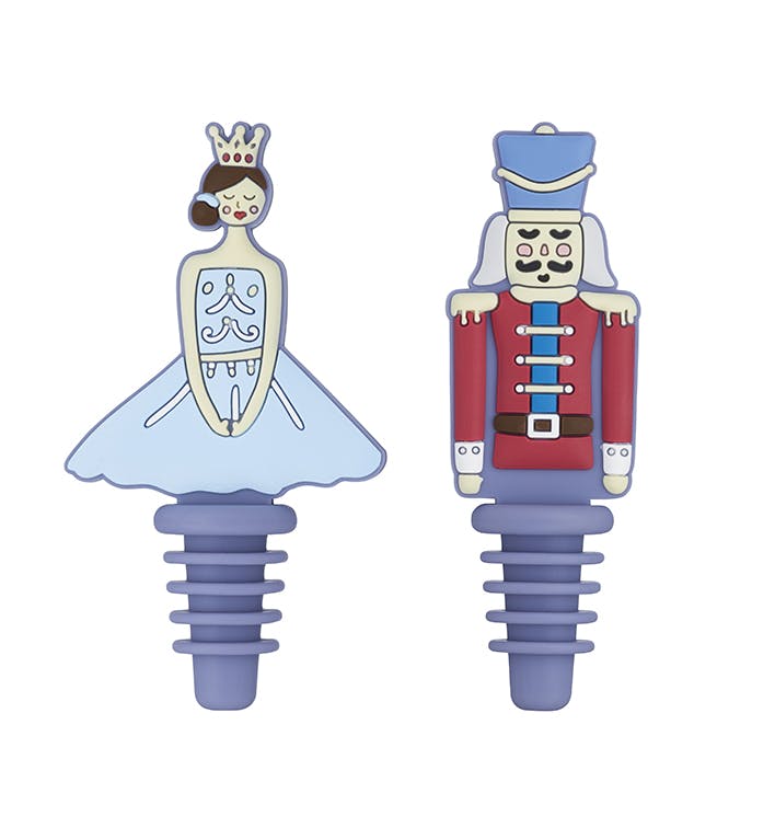 KitchenCraft The Nutcracker Collection Silicone Bottle Stoppers Set of Two... - The Cooks Cupboard Ltd