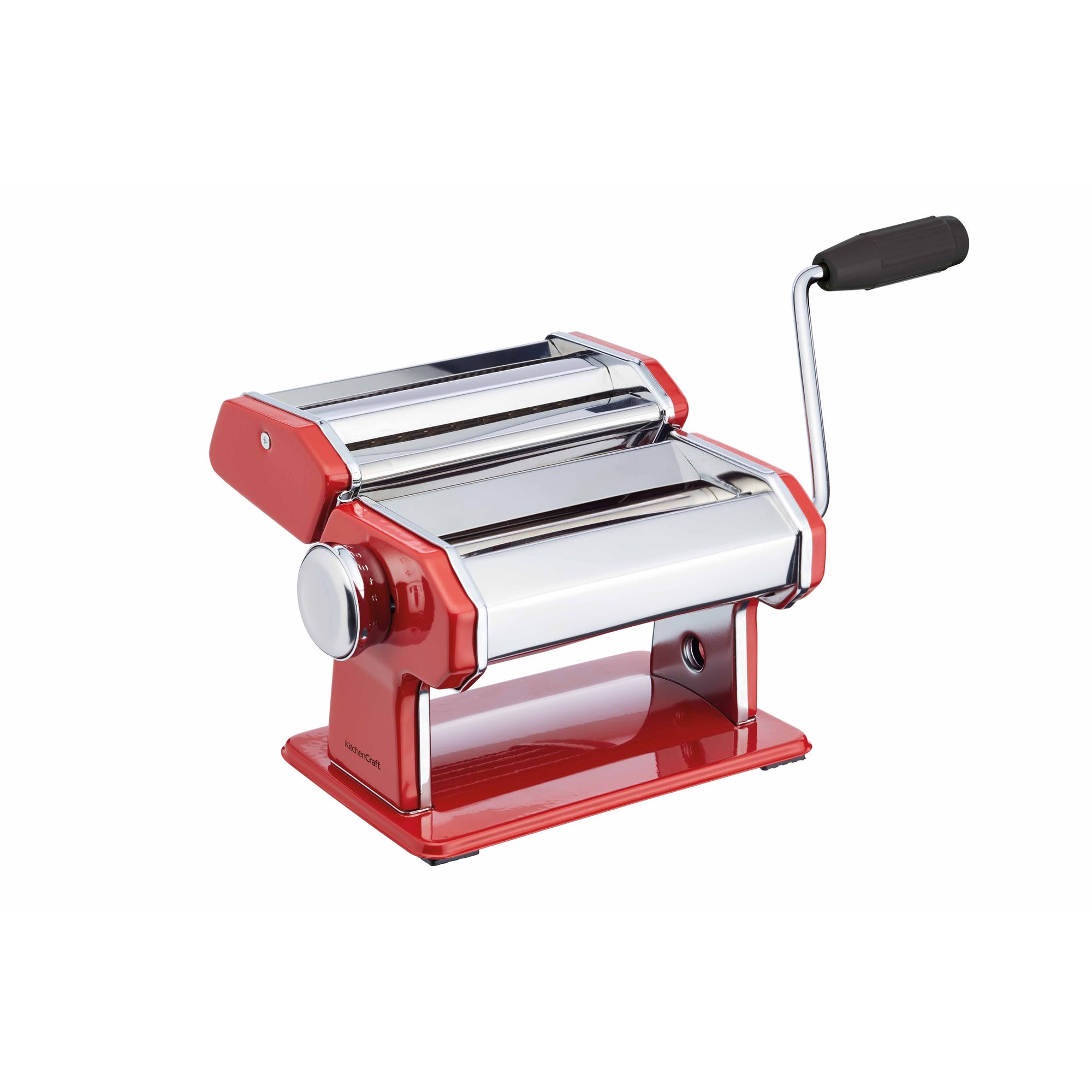 KitchenCraft World of Flavours Red Stainless Steel Pasta Maker - The Cooks Cupboard Ltd