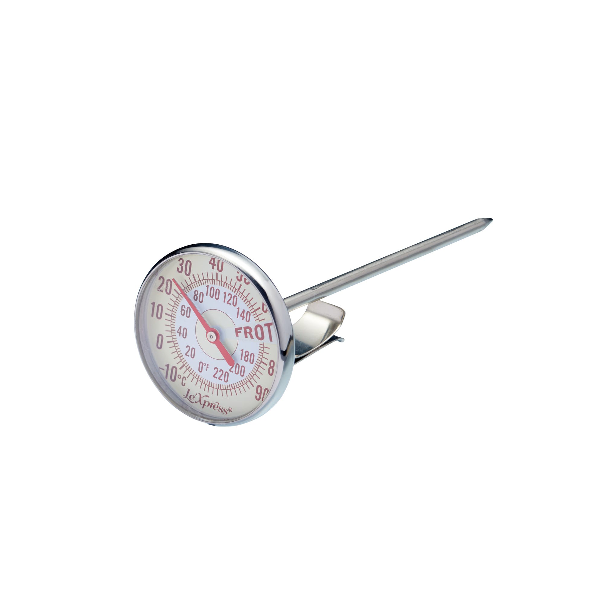 Le'Xpress Stainless Steel Steamed Milk Thermometer - The Cooks Cupboard Ltd