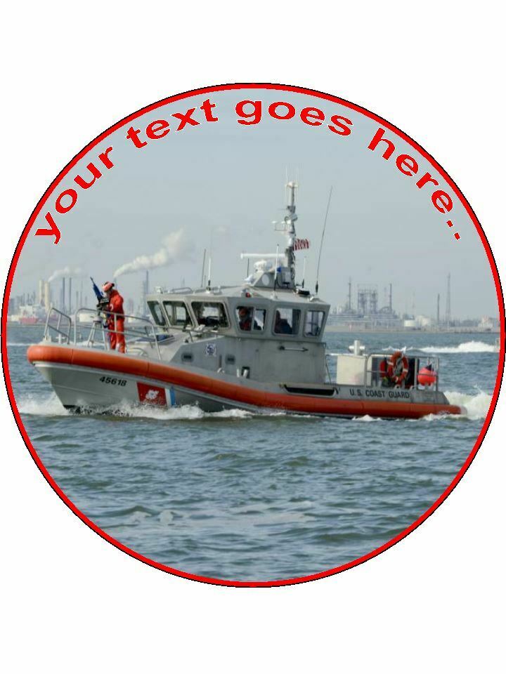 Lifeguard Coastguard boat Personalised Edible Cake Topper Round Icing Sheet - The Cooks Cupboard Ltd