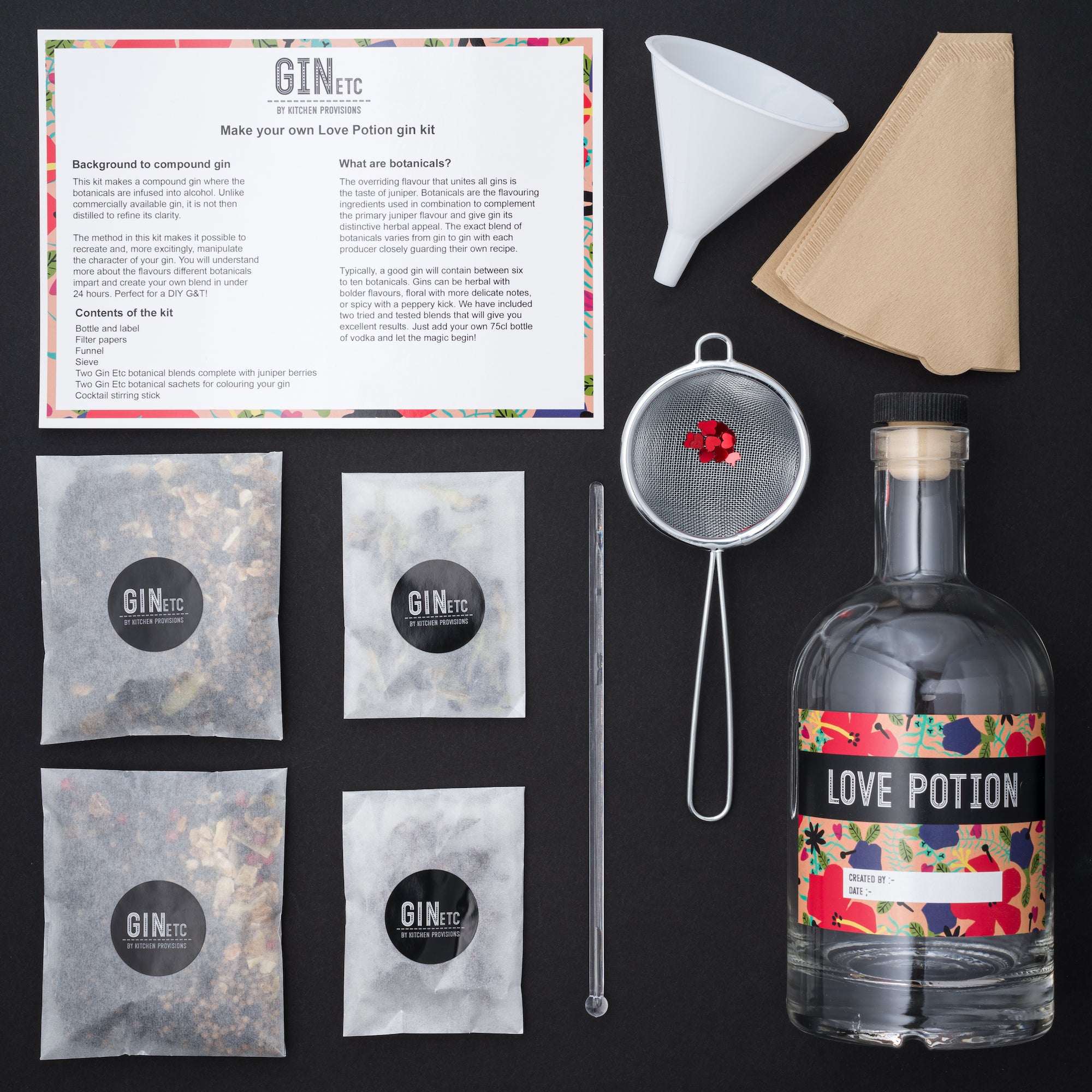 Gin Etc. Gin Maker's Kit - The Love Potion Create your own Blended Gin