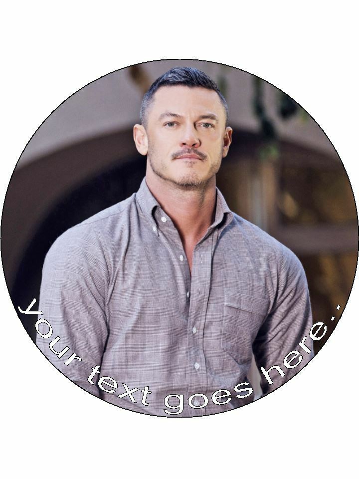 Luke Evans Hunk Actor Personalised Edible Cake Topper Round Icing Sheet - The Cooks Cupboard Ltd