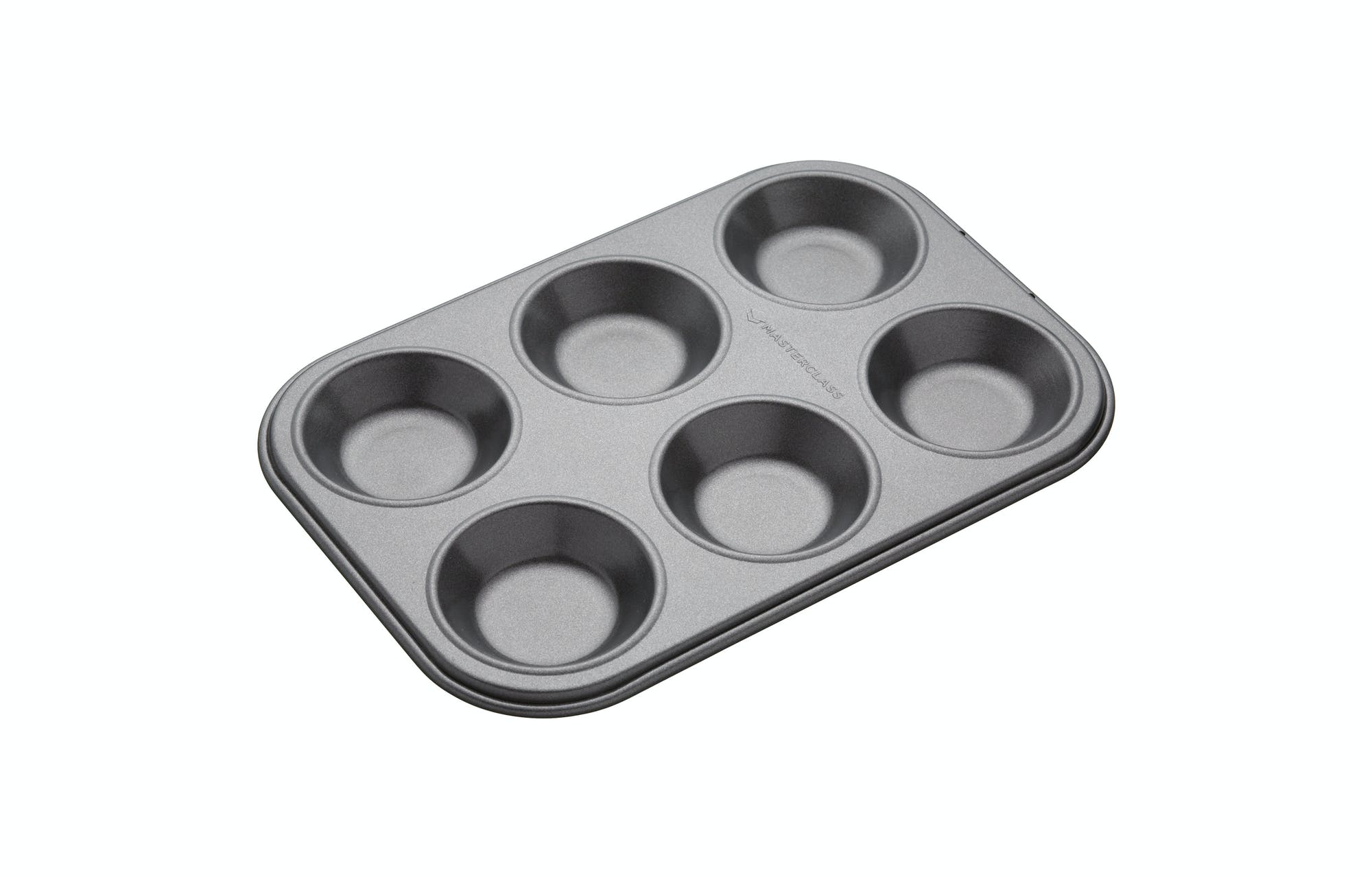 MasterClass Non-Stick 6 Hole Shallow Baking Pan - The Cooks Cupboard Ltd