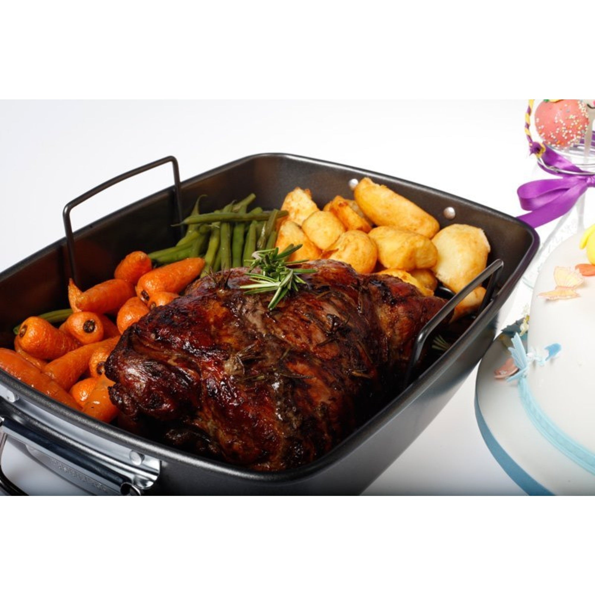 MasterClass Large Non-Stick Roasting Pan with Rack - The Cooks Cupboard Ltd
