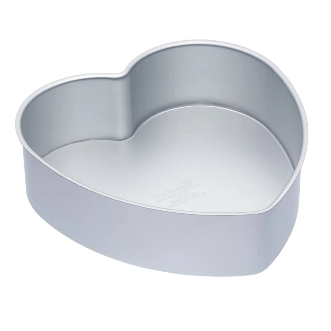 MasterClass Silver Anodised 25cm Loose Based Heart Cake Pan - The Cooks Cupboard Ltd