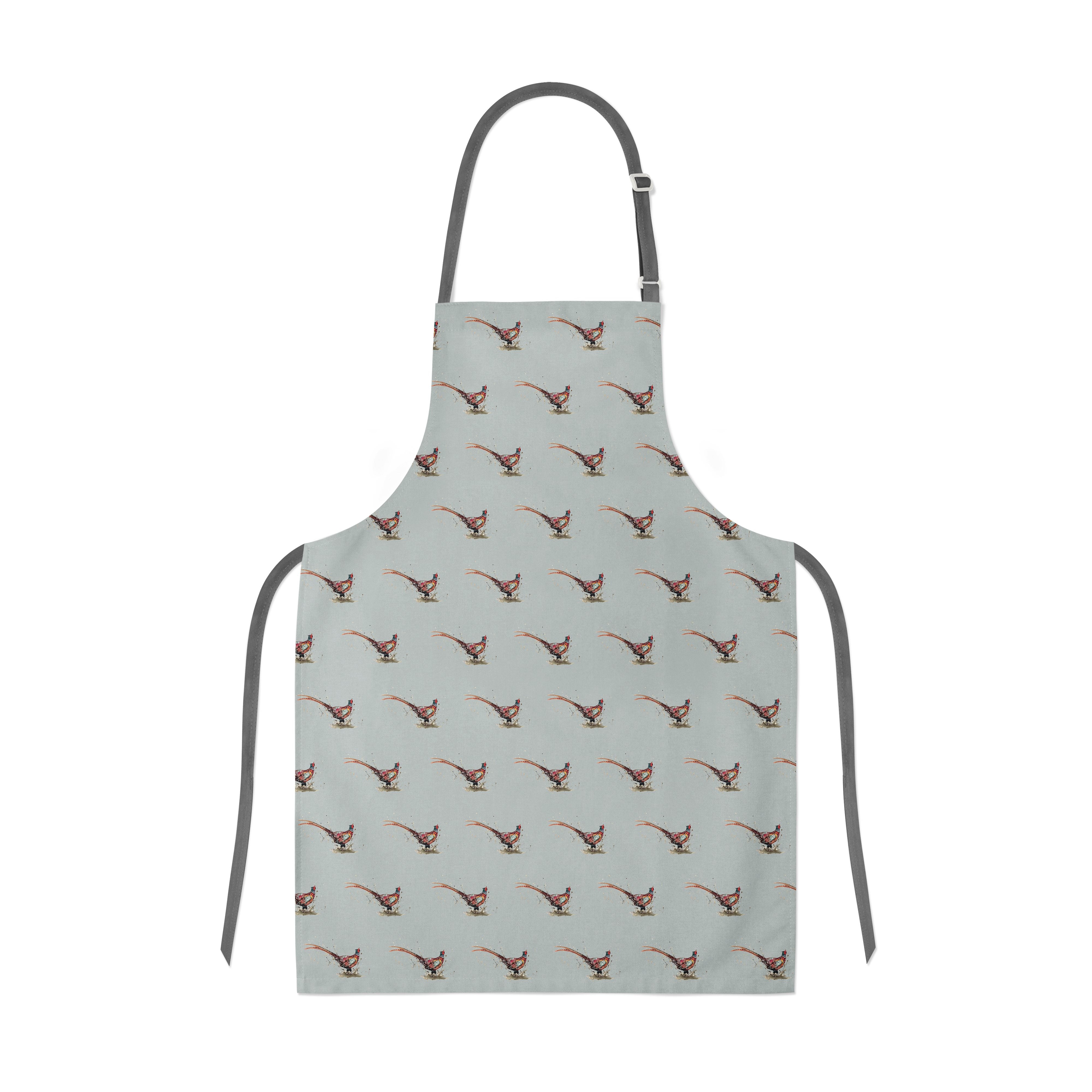 Meg Hawkins Apron Pheasant Grey - The Cooks Cupboard Ltd