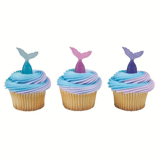 Mermaid Tail DecoPic Cupcake Pic Decoration - 80mm inc pic - Sold Singly - The Cooks Cupboard Ltd